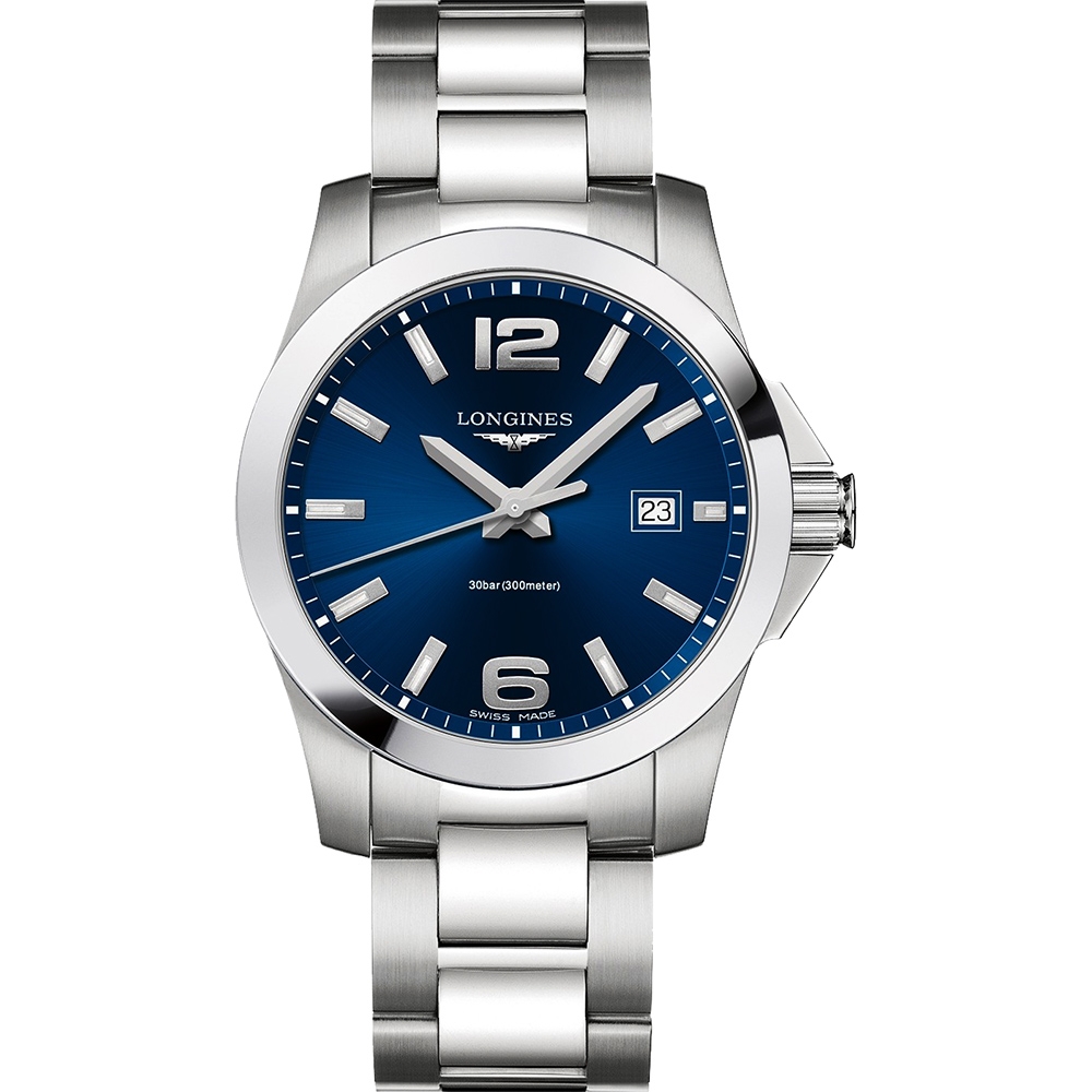 LONGINES 浪琴 官方授權 Conquest 300米石英錶 年終送禮-41mm L3.759.4.96.6