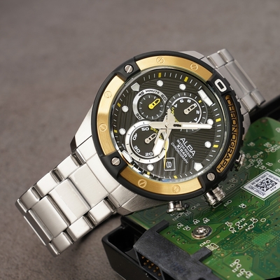 ALBA ACTIVE 活力運動時尚計時腕錶 送禮首選-黑/46mm (AM3324X1/VD57-X071Y)