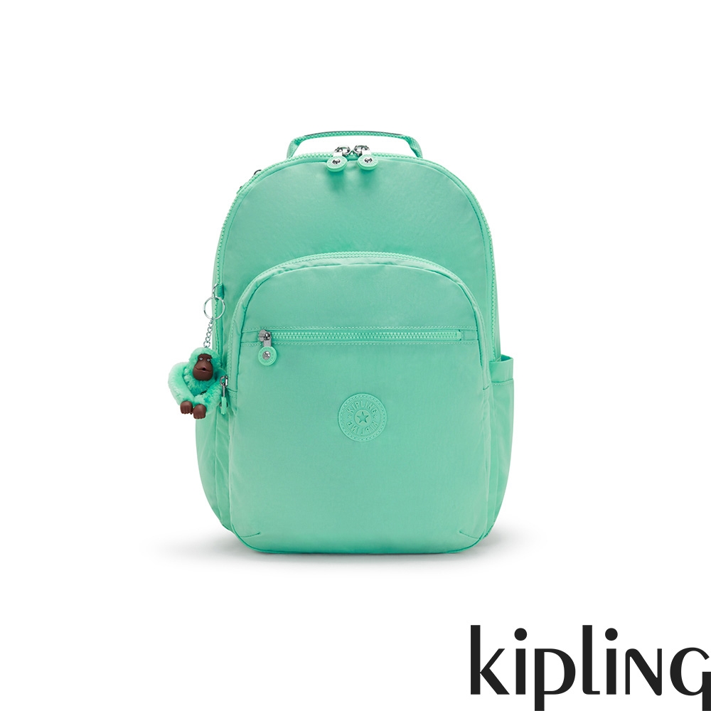 Kipling 湖水嫩草綠機能手提後背包-SEOUL