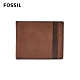 FOSSIL ENNIS RFID 撞色拼接經典男夾-咖啡色 product thumbnail 1