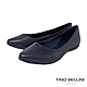 【TINO BELLINI 貝里尼】巴西進口菱格沖孔尖頭平底鞋FWBV034-4(深藍) product thumbnail 1