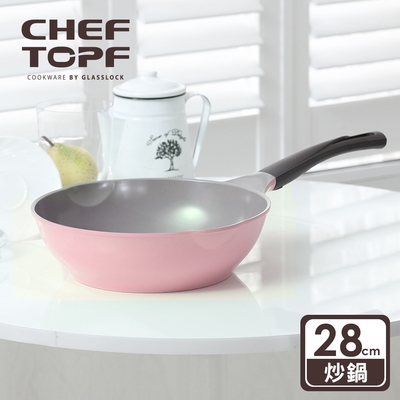 韓國 chef topf 薔薇系列28公分不沾炒鍋-粉色