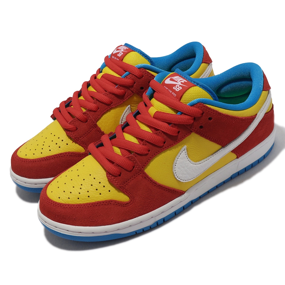 Nike 聯名款SB Dunk Low Pro 男鞋女鞋紅黃辛普森Bart Simpson 滑板鞋