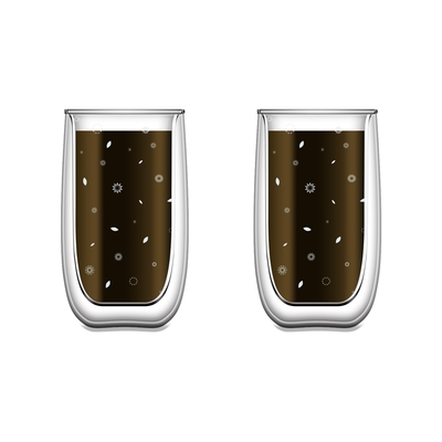 限定組合↘【仙德曼 SADOMAIN】雙層玻璃咖啡杯350ML (2入組)+時尚玻璃吸管組
