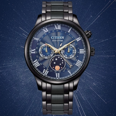 CITIZEN星辰 GENT S系列 亞洲限定 光動能月相腕錶 母親節 禮物 42mm/AP1055-87L