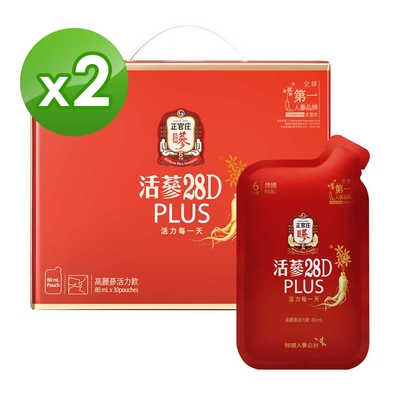 Line 加碼5%【正官庄】活蔘28D PLUS(80mlx30包)*2盒