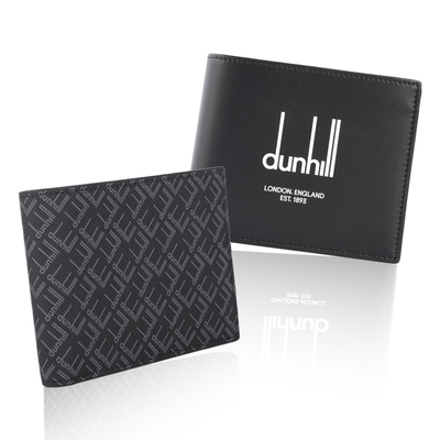 時時樂 dunhill 經典LOGO標誌皮革8格短夾-2款