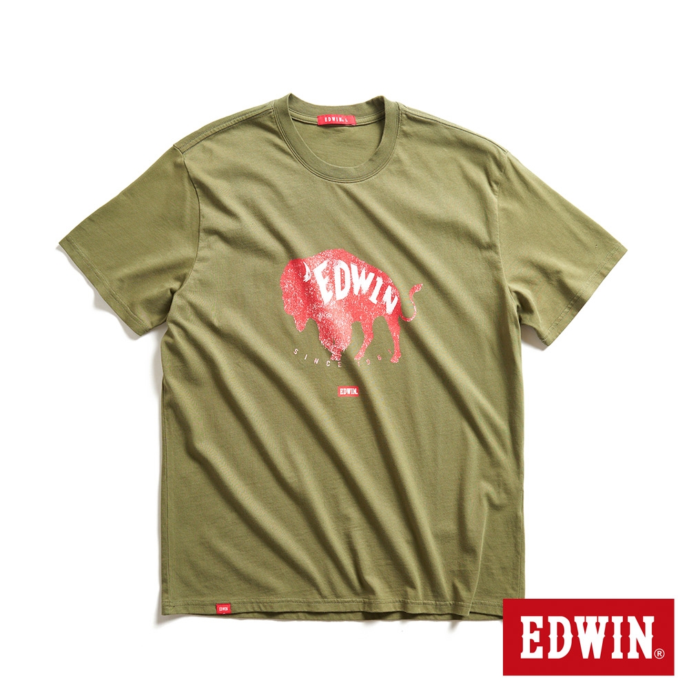 EDWIN 網路獨家 美洲野牛短袖T恤-中性-綠色