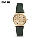 FOSSIL LYRIC 知性女子的抒情詩詞石英腕錶-金X深綠皮革錶帶 32MM ES4705 product thumbnail 1