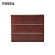 FOSSIL REESE 真皮帶翻轉證件格RFID男夾-棕色 ML3980200 product thumbnail 1