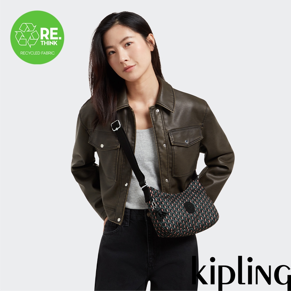 Kipling 立體K字母撞粉色中型斜背包-AYDA