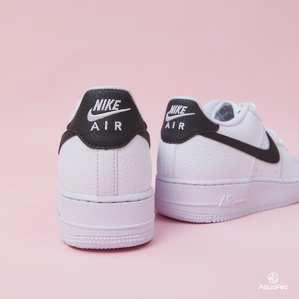 Nike Air Force 1 大童黑白荔枝皮經典穿搭低筒AF1 運動休閒鞋CT3839