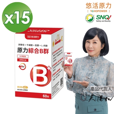 【悠活原力】原力綜合維生素B群 緩釋膜衣錠 (60顆/盒)x15盒