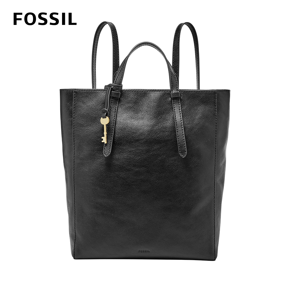 FOSSIL Camilla 真皮三用後背包 (可置入13吋筆電)-黑色 ZB7517001