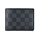 二手品 Louis Vuitton Multiple Damier Graphite帆布對開6卡短夾(黑) product thumbnail 1