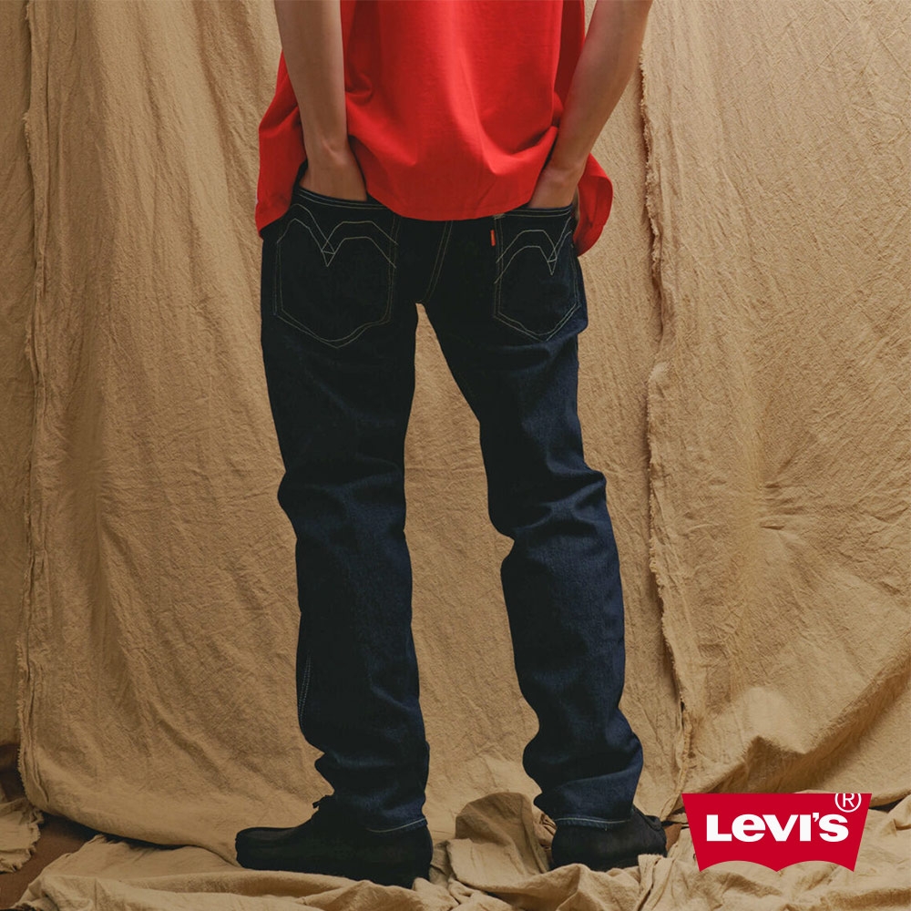 Levis Red 工裝手稿風復刻再造 男款 上寬下窄 502 Taper牛仔褲 原色 彈性布料
