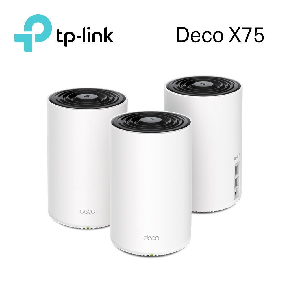 TP-Link Deco X75 AX5400 三頻 AI-智慧漫遊 真Mesh 無線網路WiFi 6 網狀路由器（Wi-Fi 6分享器）(3入)