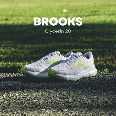 Brooks 慢跑鞋 Glycerin 20 男鞋 淺灰 甘油系列 20代 路跑 氮氣中底 運動鞋 1103821D135