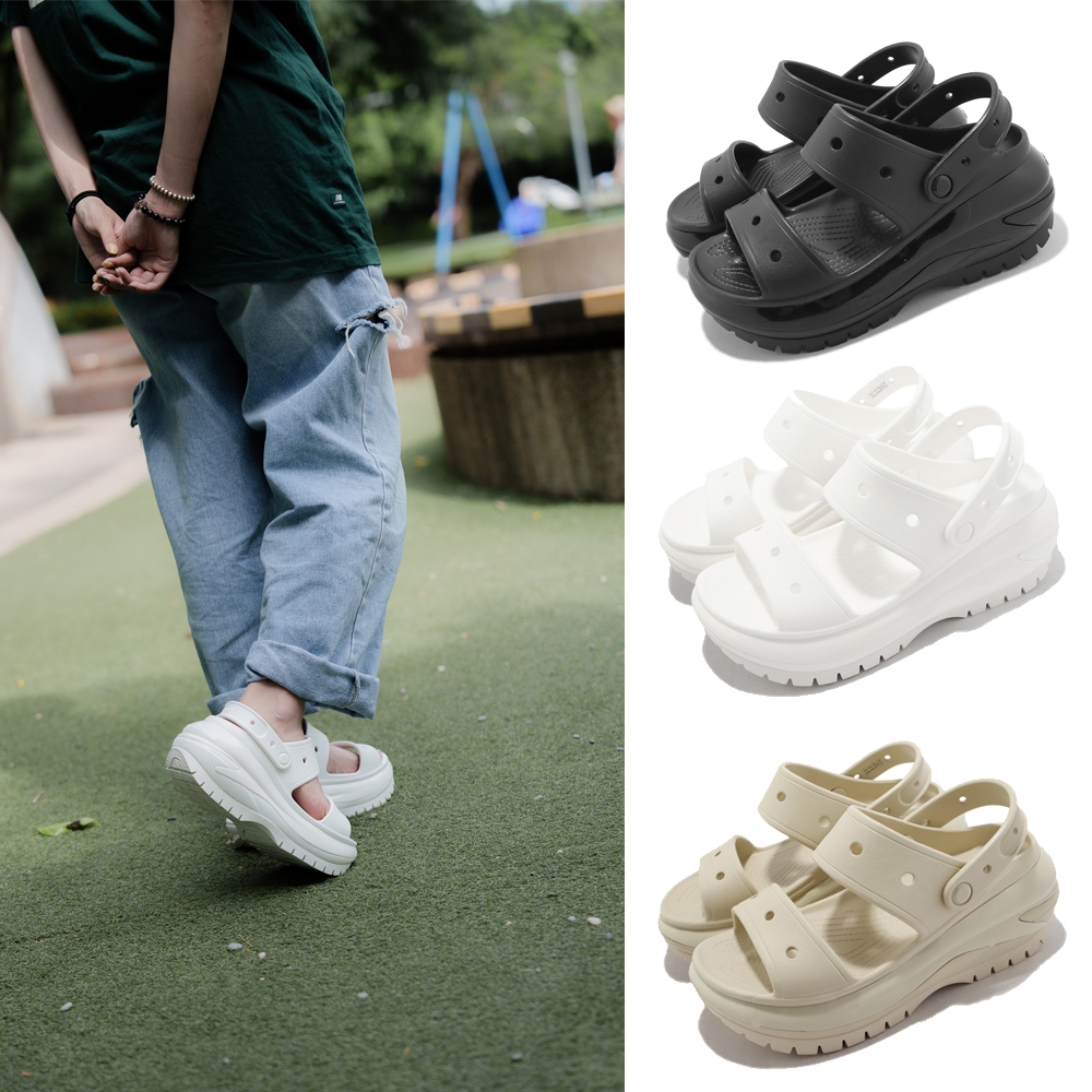 Crocs 涼鞋Classic Mega Crush Sandal 男女鞋光輪涼鞋超厚底卡駱馳單一