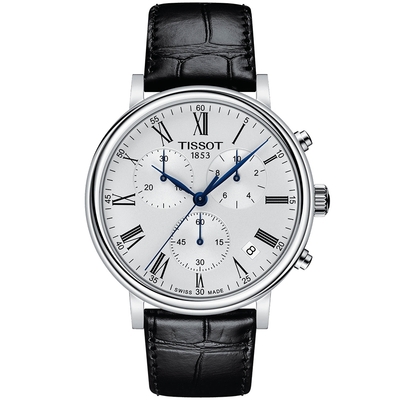 TISSOT 天梭 官方授權 Carson 羅馬計時石英錶 迎春好禮-41mm T1224171603300