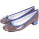 Repetto Camille 漆皮撞色蝴蝶結粗跟鞋(可可/藍) product thumbnail 1