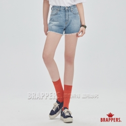 BRAPPERS 女款 Boy friend系列-高腰全棉短褲-淺藍