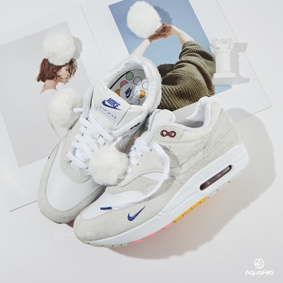 Nike Air Max 1 Prm 女鞋 白灰色 經典 休閒 運動 休閒鞋 FB4959-121