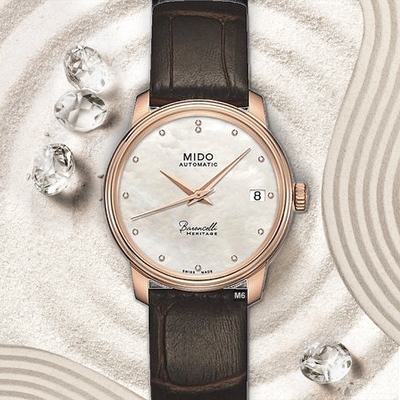 MIDO美度 官方授權M6 Baroncelli 永恆超薄系列 40週年典藏真鑽腕錶33㎜(M0272073610600)