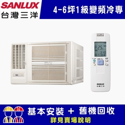 【SANLUX台灣三洋】 4-6坪 1級變頻窗型左吹冷專冷氣 SA-L28VSR