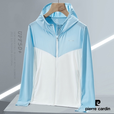 Pierre Cardin皮爾卡登 女裝 高機能剪接 冰絲防曬外套-天空藍色(8227664-32)