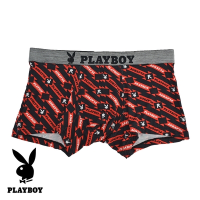 【PLAYBOY】親膚柔纖絕對動展貼身平口褲-紅