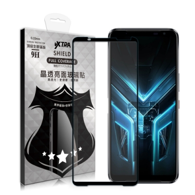 VXTRA 全膠貼合 華碩 ASUS ROG Phone 3 ZS661KS 電競手機 滿版疏水疏油9H鋼化頂級玻璃膜(黑)