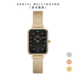 Daniel Wellington DW 手錶 Quadro Lumine 20X26-星辰系列貝母盤麥穗鋼琴方錶-星辰黑-三色任選 DW00100579