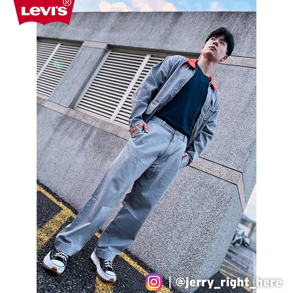 Levis 男款 微正式西裝休閒寬褲 / 鐵石灰