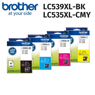 brother LC539XL-BK/LC535XL-CMY 原廠高容量四色墨水組