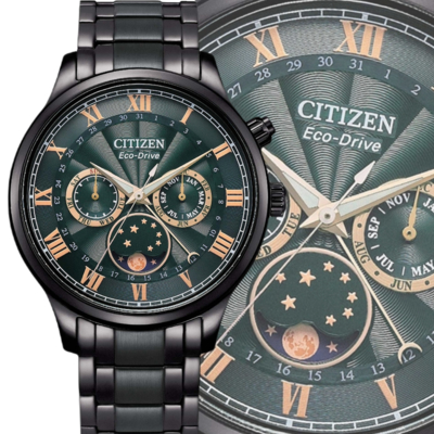 CITIZEN星辰 亞洲限定 光動能月相腕錶 42mm/AP1055-87X