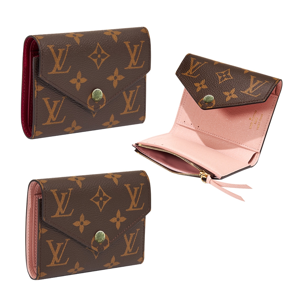 LOUIS VUITTON  LV  Victorine系列經典Monogram 三折暗釦短夾附原廠紙袋-多款任選