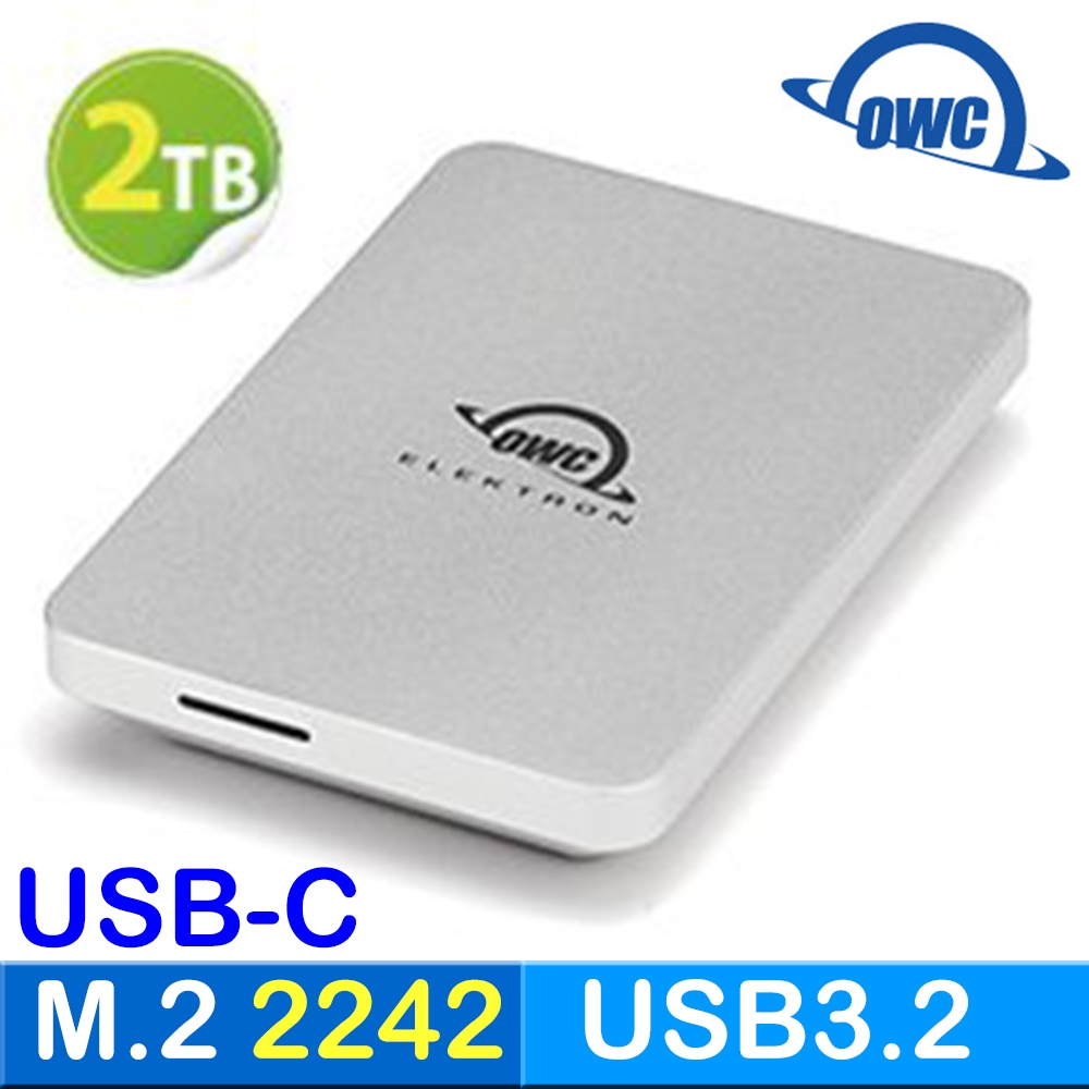 OWC 2TB SSD隨身碟 M.2 2242 SSD  金屬外殼IP67防水防塵-USB-C-Envoy Pro Elektron