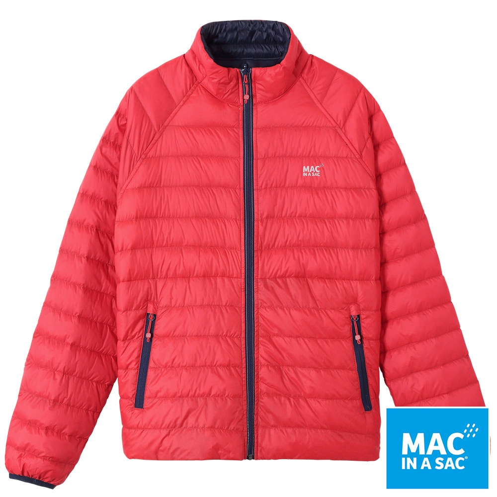 【MAC IN A SAC】男款輕暖袋著走雙面羽絨外套MNS126紅深藍/輕量保暖/收納體積小