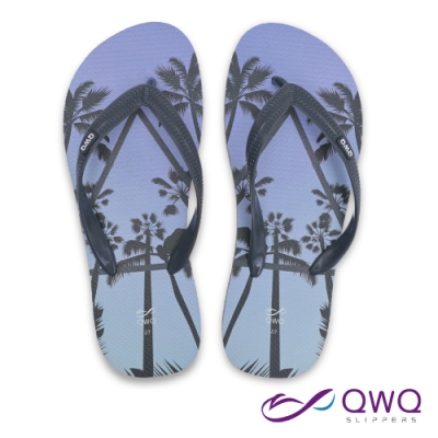 QWQ 男款個性軟Q夾腳拖鞋-鞋帶保固-防滑耐磨-雨天拖鞋-coco beach-灰(ABBA01108)
