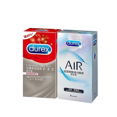 Durex 杜蕾斯 輕薄幻隱裝衛生套8入+超薄裝更薄型10入