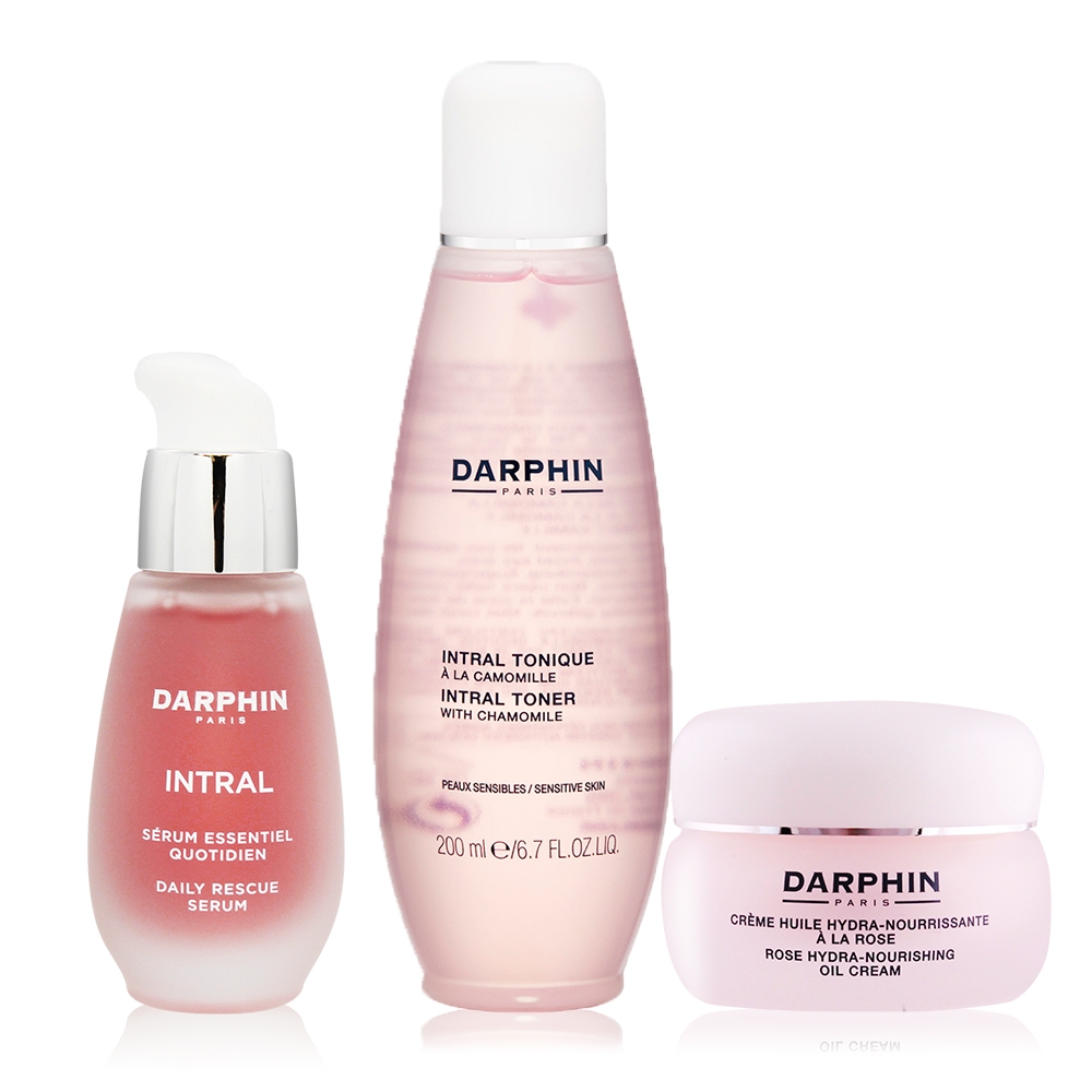 Darphin朵法 全效舒緩粉紅療癒經典組-化妝水200ml+精華液30ml+乳霜50ml