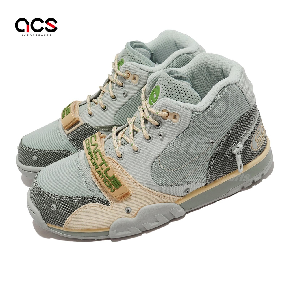 Nike 休閒鞋 Air Trainer 1 CJ 男鞋 女鞋 Travis Scott 倒鉤 魔鬼氈 可拆式 拉鍊 灰藍 DR7515-001