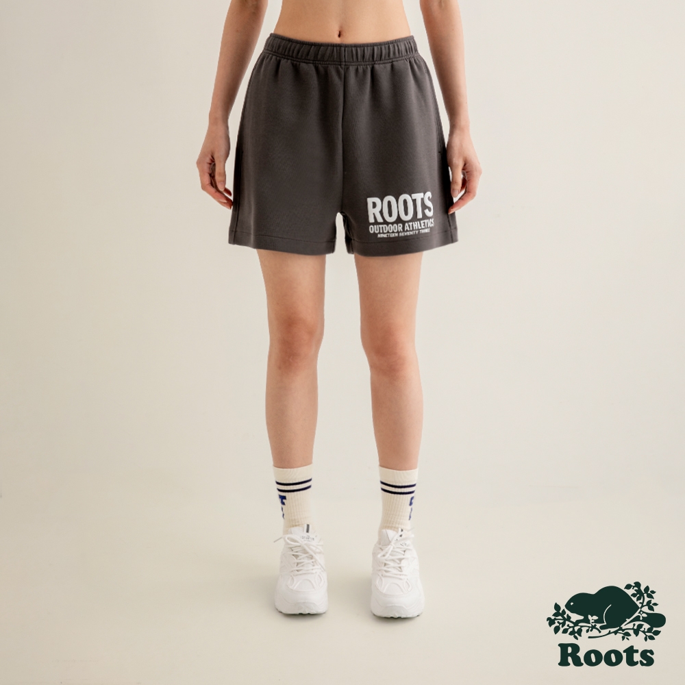 Roots 女裝-摩登都市系列 雙面布經典短褲-灰色