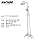 BACHOR 高級可調式淋浴花灑附三段式蓮蓬頭鉻色Y21467R-069-無安裝 product thumbnail 1