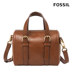 FOSSIL Carlie 真皮迷你波士頓包-咖啡色 ZB1856200