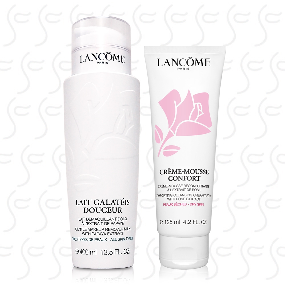 LANCOME蘭蔻 清柔卸妝乳400ml+溫和潔顏霜125ml