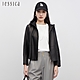 JESSICA - 簡約修身百搭柔軟羊皮連帽皮衣Y30435（黑） product thumbnail 1