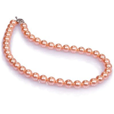 【小樂珠寶】迷人率性-3A南洋深海貝珍珠項鍊粉紅色