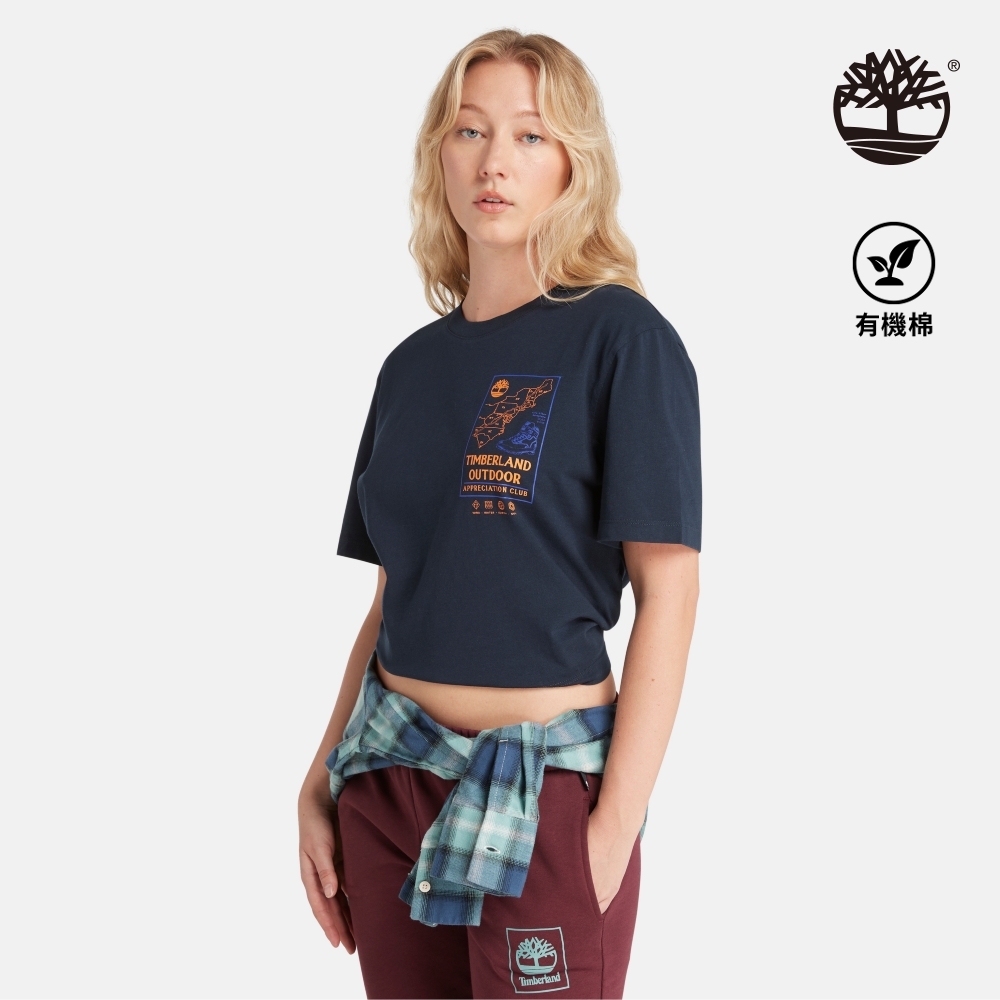 Timberland 女款深寶石藍短版短袖T恤|A6HRD433